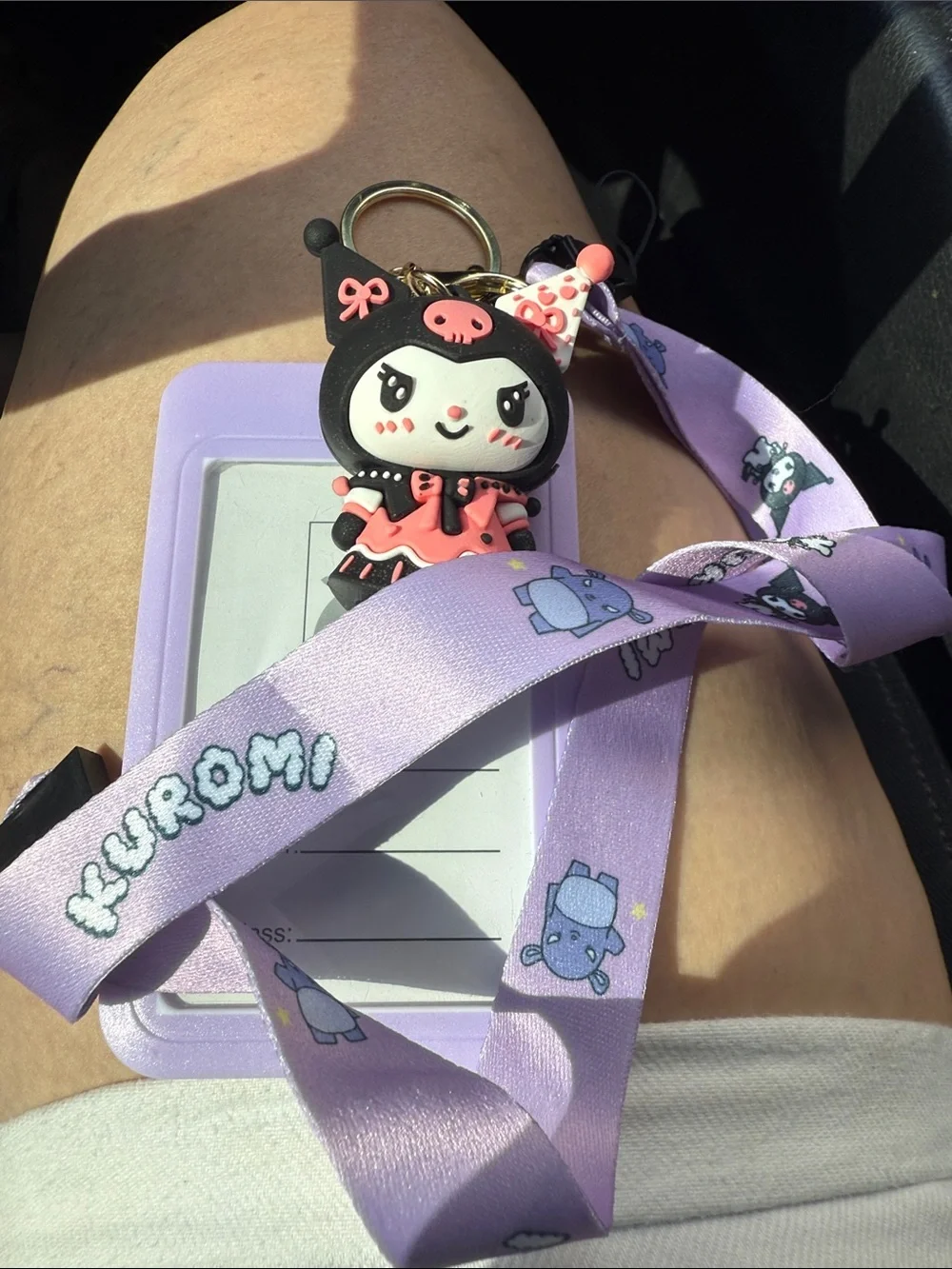 Kuromi Lanyard with Cute Keychain